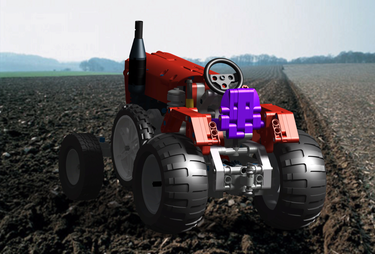 lego-old-tractor拖拉机拼装玩具模型3D图纸 STP格式(1)